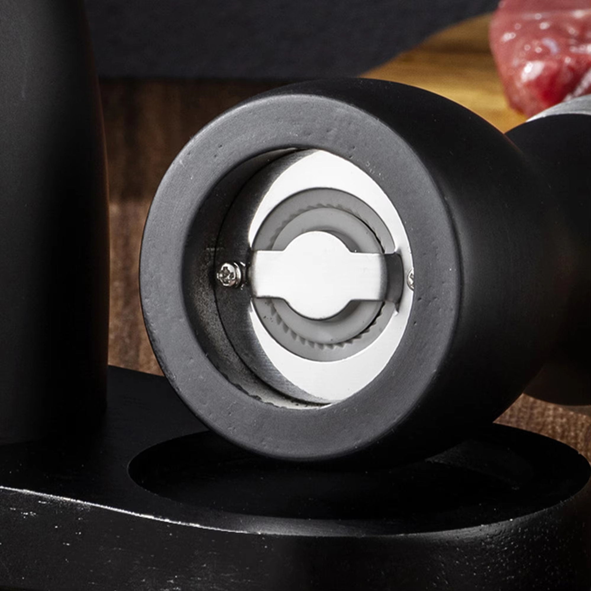 Durable Professional Manual Refillable Spice Mill Wooden Black Salt and Pepper Grinder Set with Adjustable Coarseness Ceramic thumbnail 4