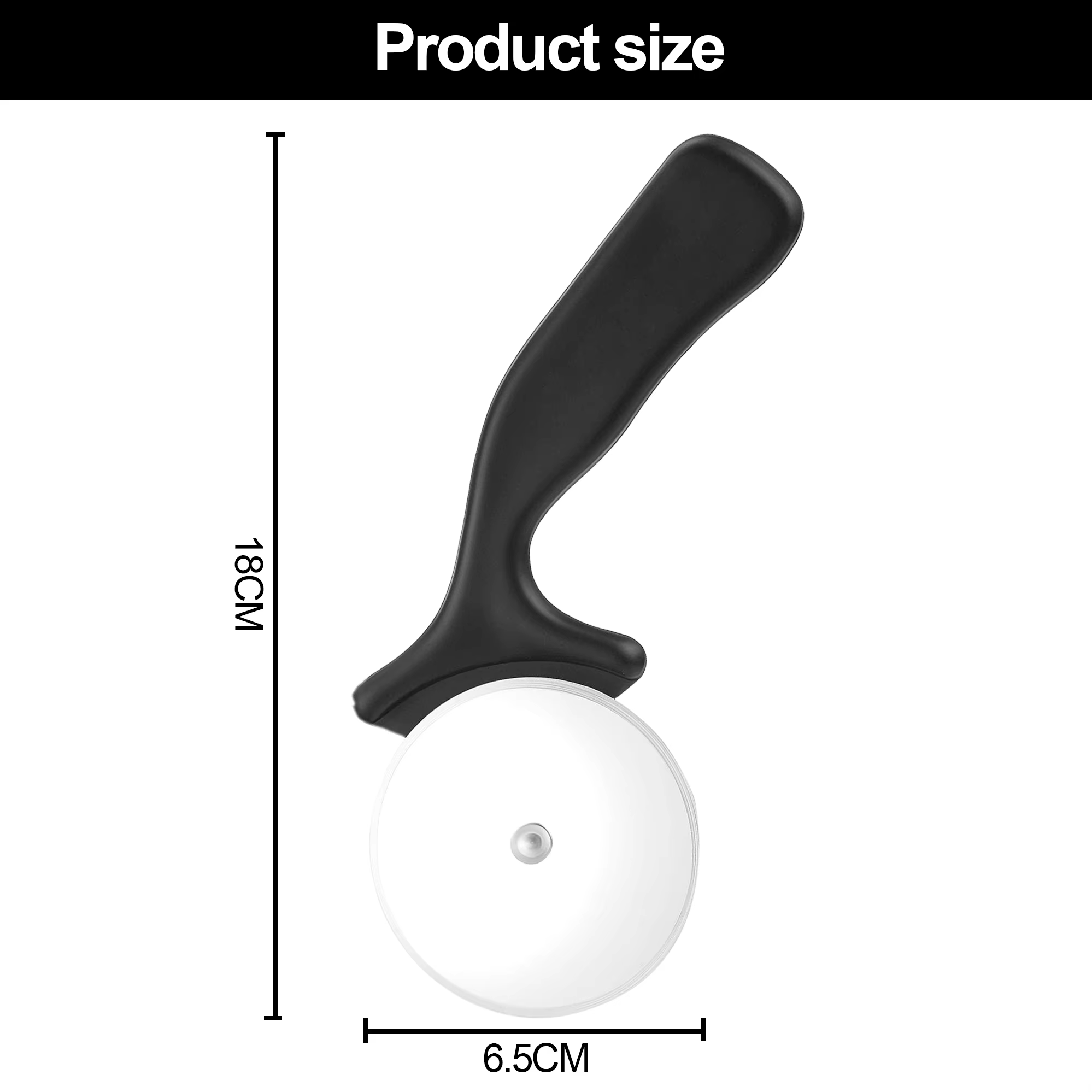 Nonstick Round Pie Pizza Cutter Comfort Handle Handheld Pastry Pizza Slicer Knife Sharp Blade Stainless Steel Wheel Pizza Cutter detail 3
